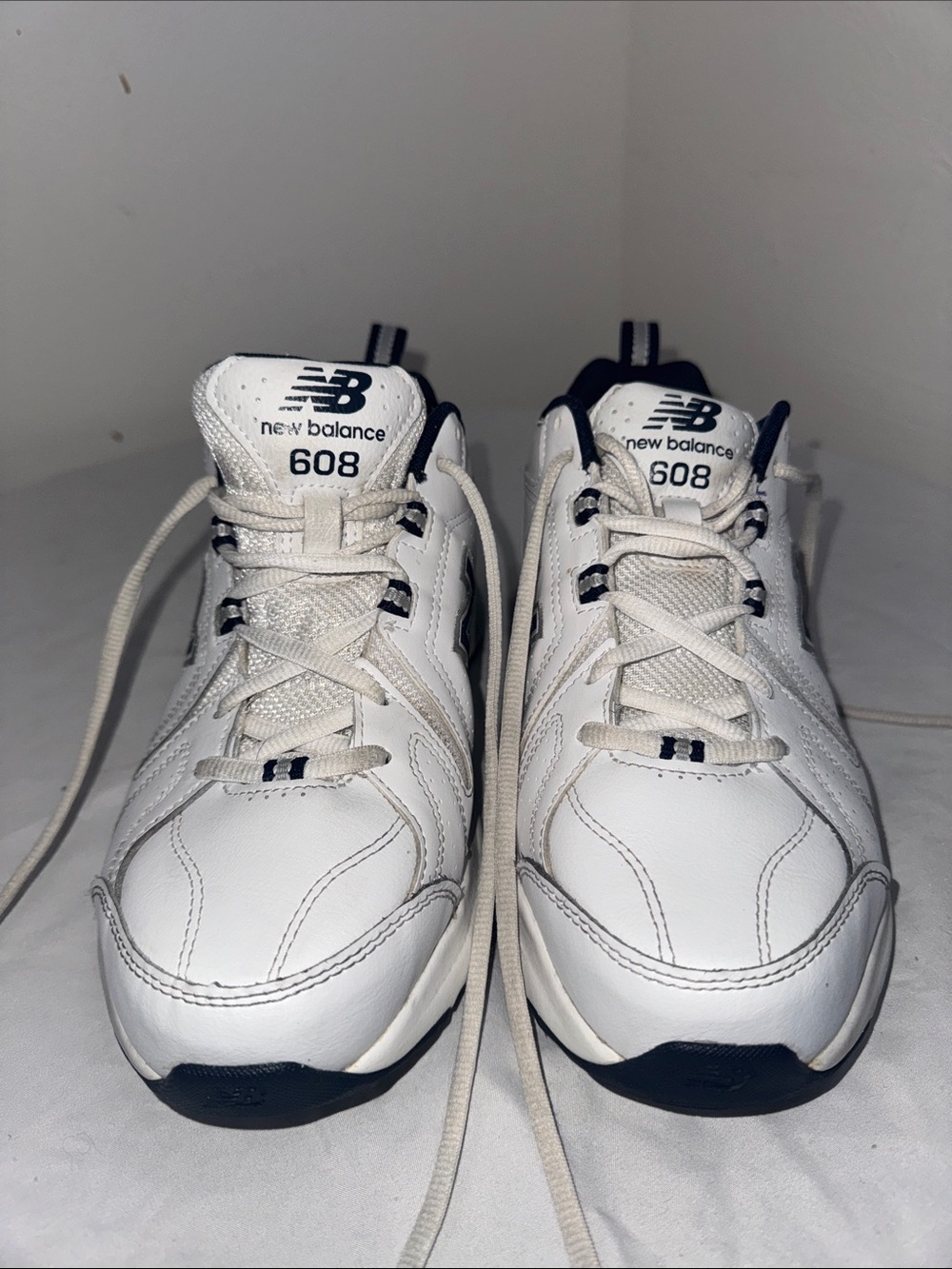 New Balance 608 White with Navy Accent Sneakers Dad shoes Walking Hiking